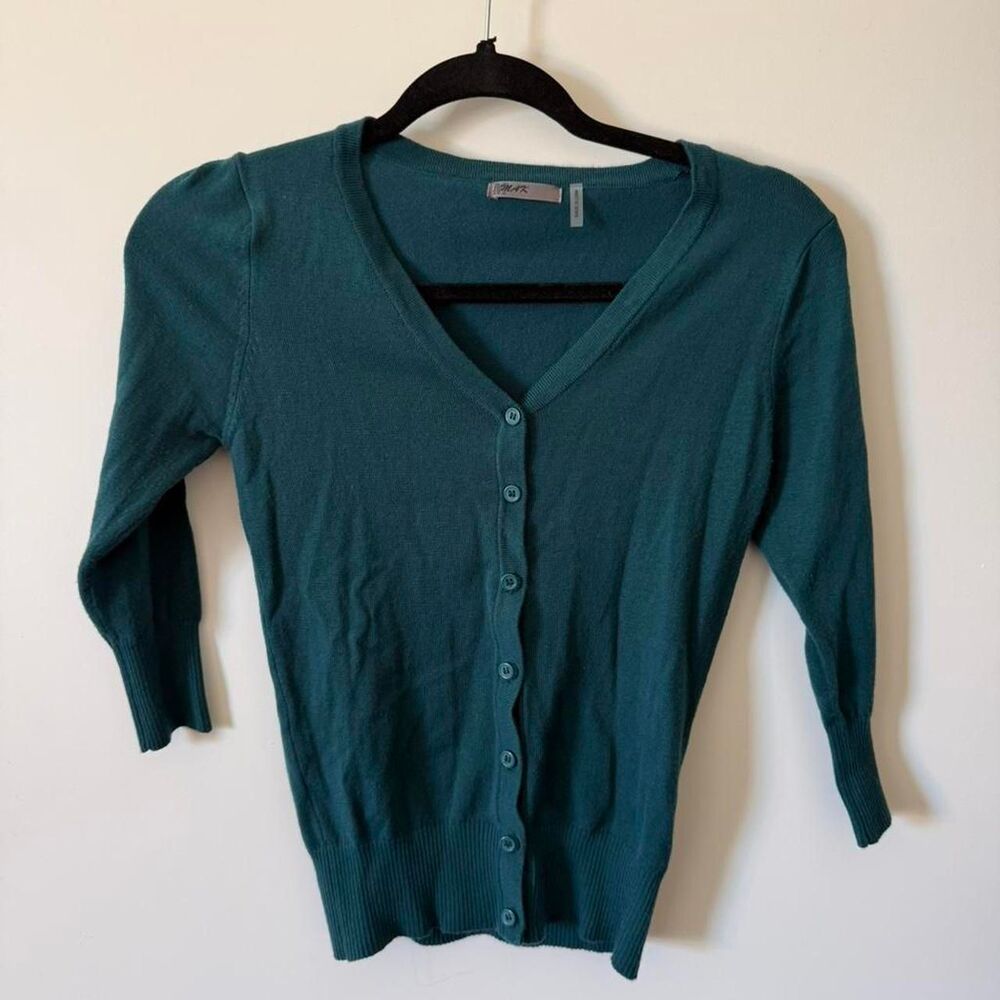 Y2K Teal Green MAK Button Up Cardigan